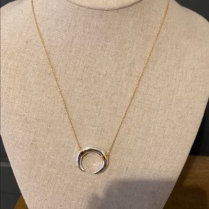 Stella & Dot gold and silver horn necklace
